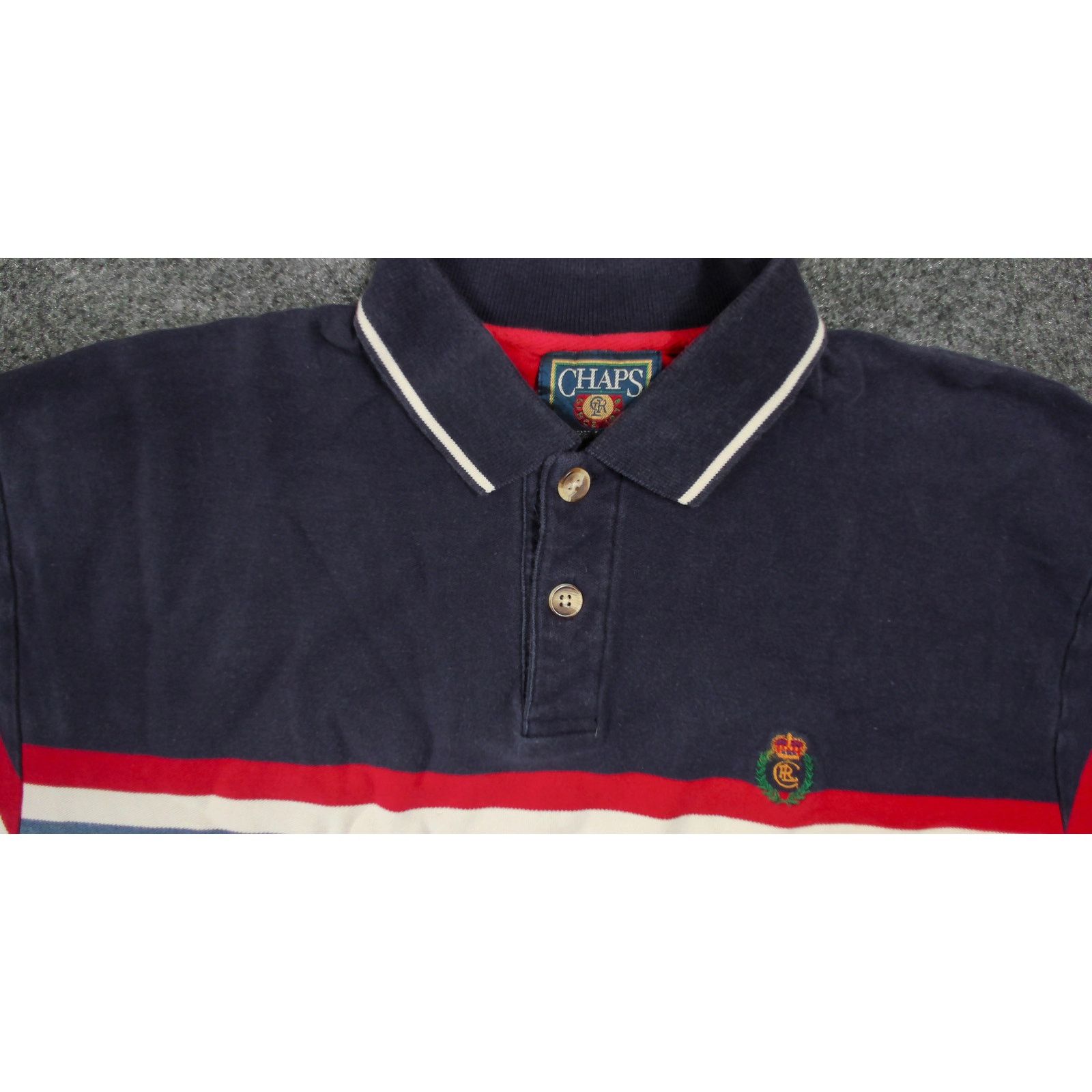 Chaps Ralph Lauren Chaps Ralph Lauren VTG 90s Colorblock Striped Boxy Polo Size US L / EU 52-54 / 3 - 8 Thumbnail