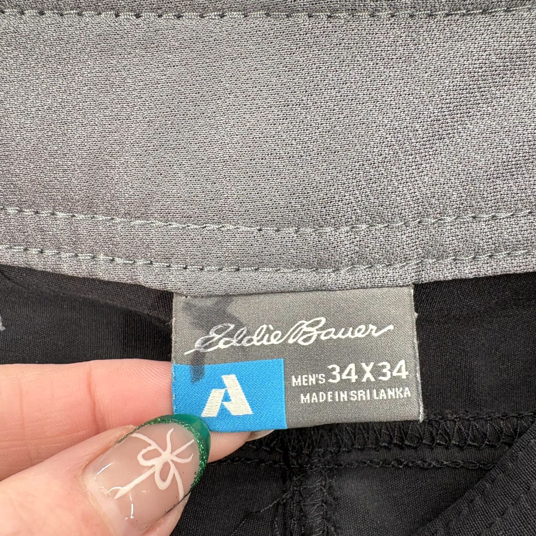 Eddie Bauer Eddie Bauer First Ascent Pants Mens 34x26 Black Cropped Hiking Nylon Stretch Pants Size US 34 / EU 50 - 5 Thumbnail