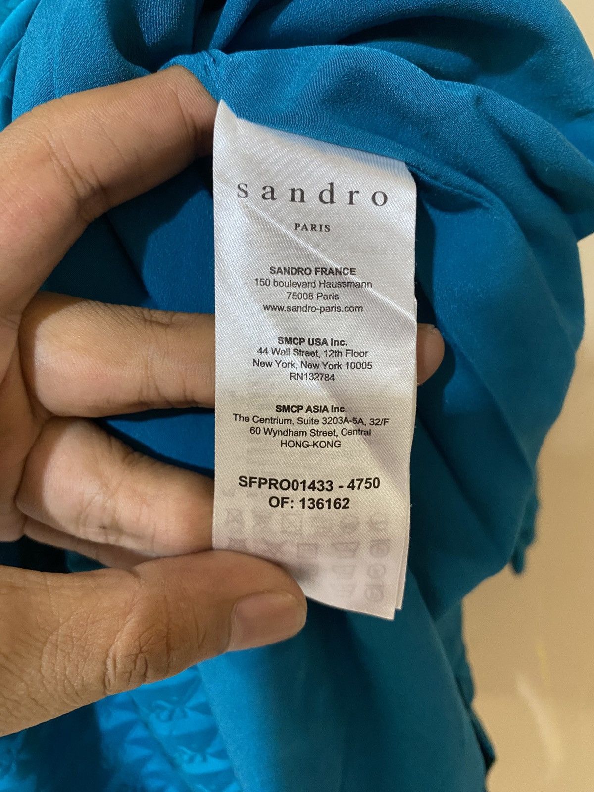 Sandro Sandro Paris Monogram Silk Blouse Size XS / US 0-2 / IT 36-38 - 7 Thumbnail