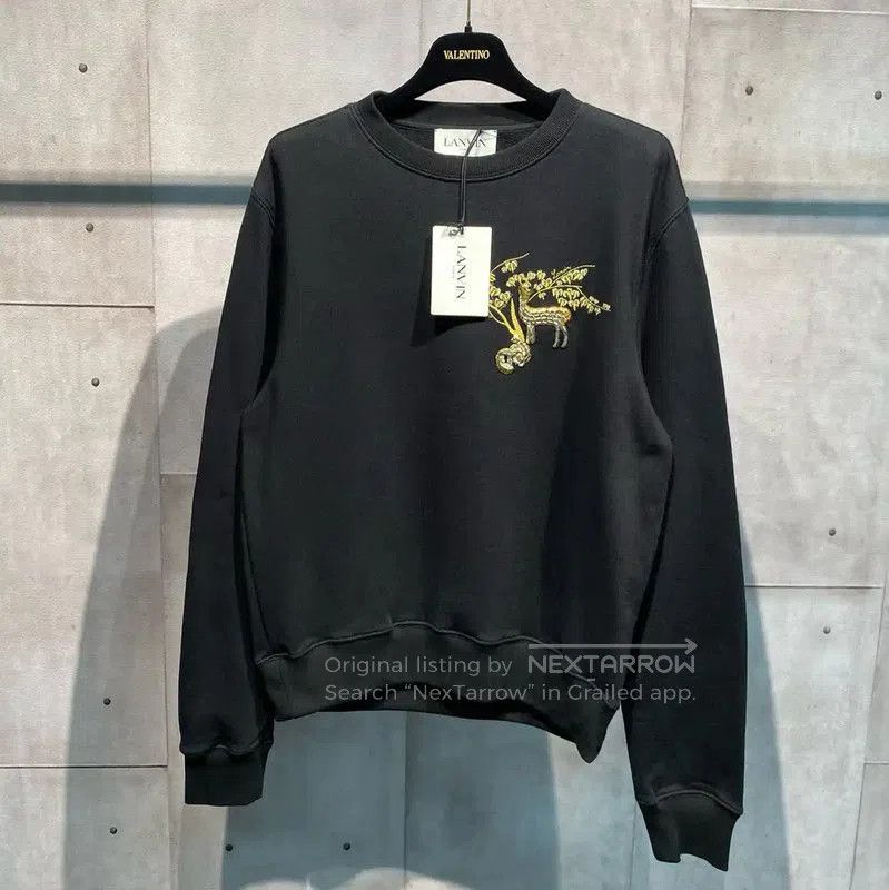 Lanvin Lanvin Black Cotton Long Sleeve Sweatshirt . Size US M / EU 48-50 / 2 - 1 Thumbnail