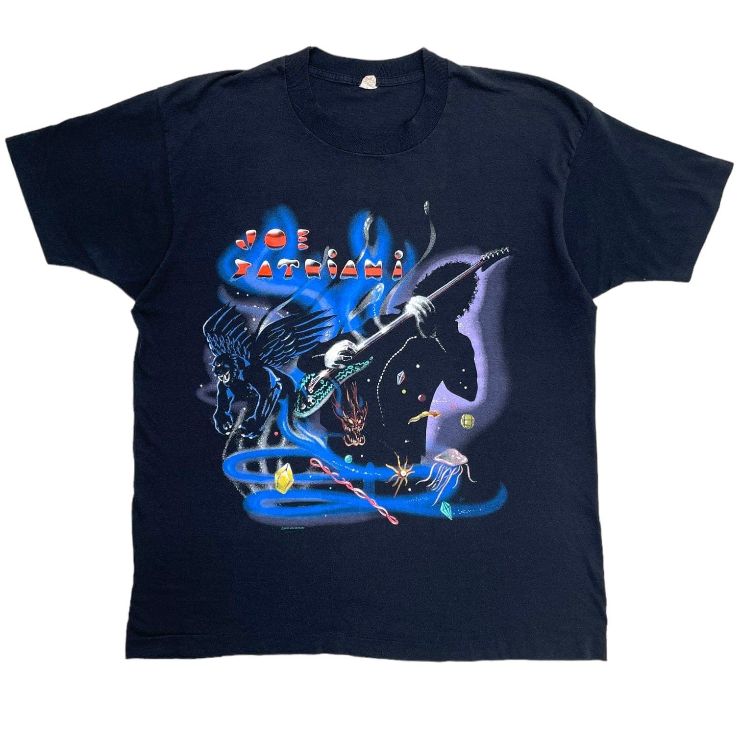 Vintage Joe Satriani Blue World Tour Short Sleeve Tee Shirt Black Size US XL / EU 56 / 4 - 1 Thumbnail
