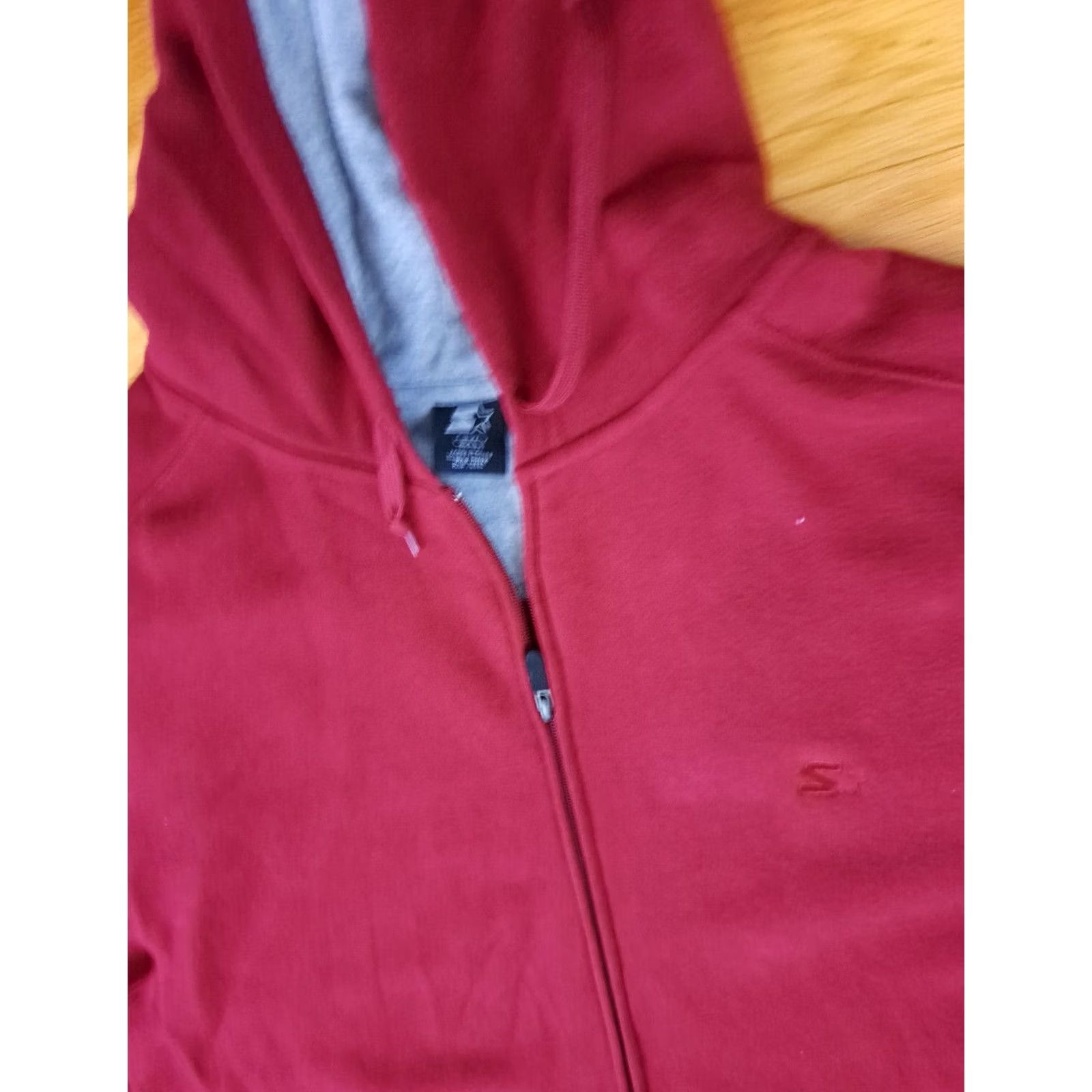 Starter 2XL Full Zip Blank Reddish Starter Hooded Light Warm-Up Jacket - Unisex Adult Size US XXL / EU 58 / 5 - 3 Thumbnail