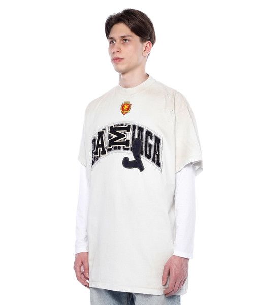 Balenciaga o1in1g1124 Skater Oversized T-Shirt in White/Black Size US XL / EU 56 / 4 - 5 Thumbnail