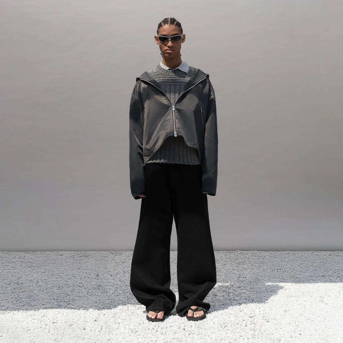 Heliot Emil SS26 Heliot Emil Crinis Oversized Gray Shell Jacket Sz 50 Size US M / EU 48-50 / 2 - 1 Thumbnail
