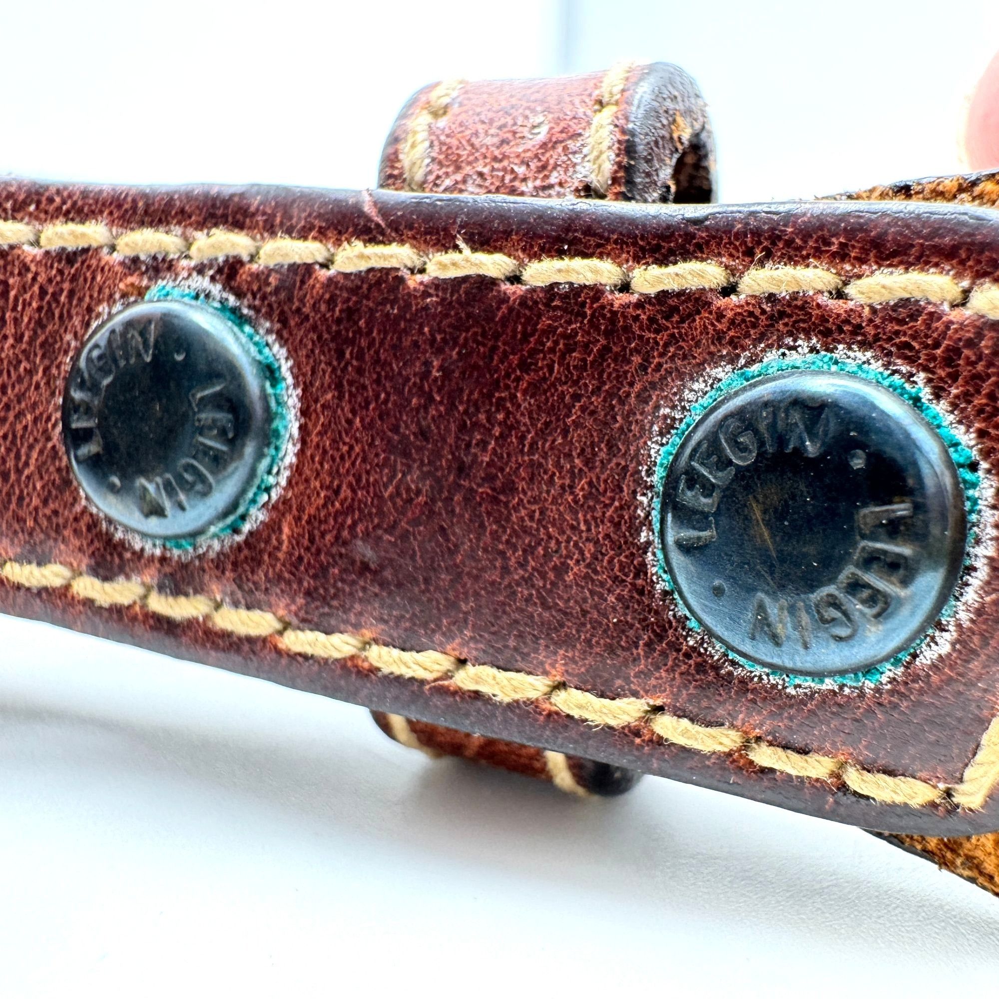 Jordache Jordache Vintage Leather Woven Rope Belt 80s 29.5" - 32" Ski Size ONE SIZE - 5 Thumbnail