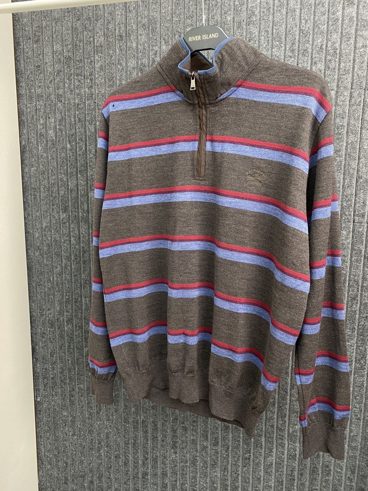 Paul & Shark Vintage Paul & Shark Mens Striped 1/4 Zip Knit Sweater Size US M / EU 48-50 / 2 - 2 Thumbnail