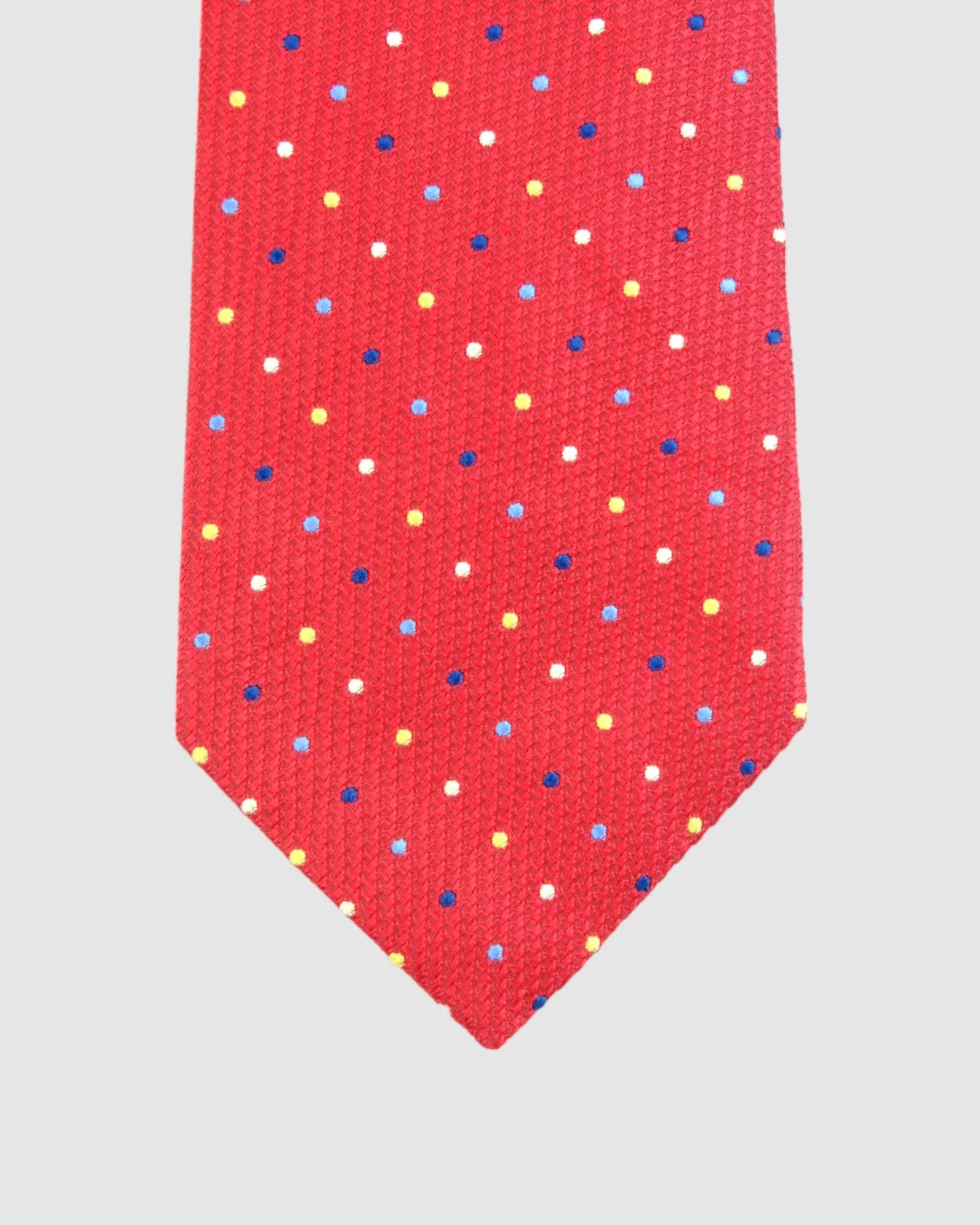 Hilditch & Key Multi-coloured Polka Dot 100% Woven Silk Tie Size ONE SIZE - 1 Thumbnail