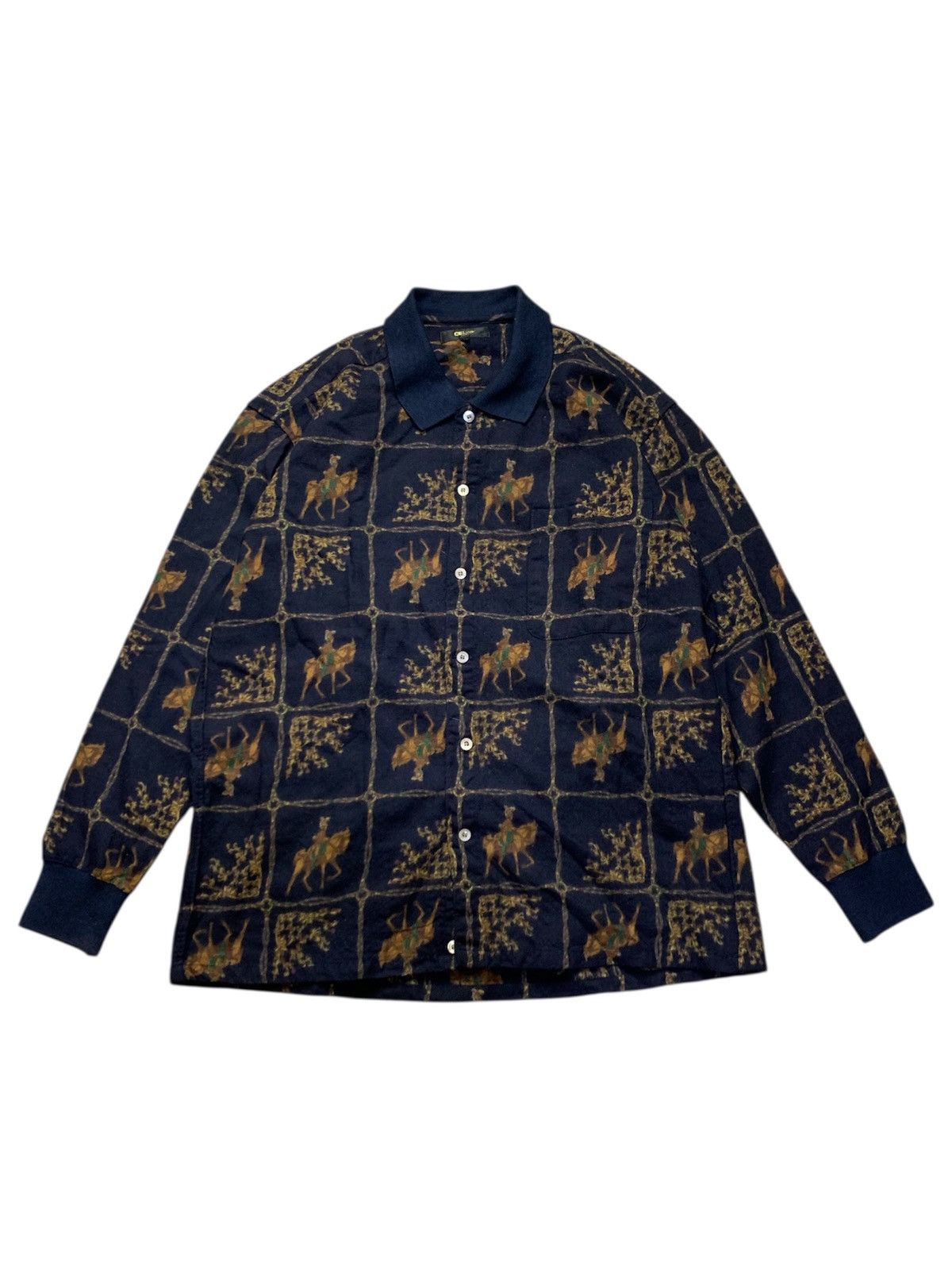 Celine 🐍 Vintage Celine Horses Print Wool Shirts Size US M / EU 48-50 / 2 - 1 Thumbnail