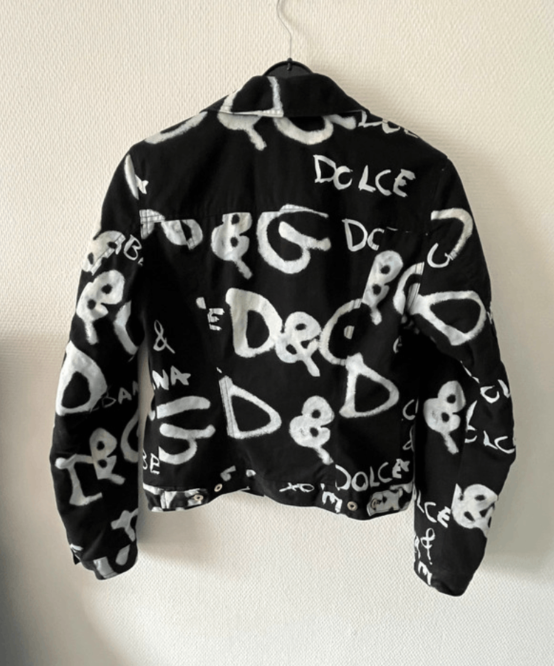 Dolce & Gabbana × Vintage Dolce Gabbana Jacket Denim Graffiti Jeans Vintage women Size L / US 10 / IT 46 - 2 Thumbnail