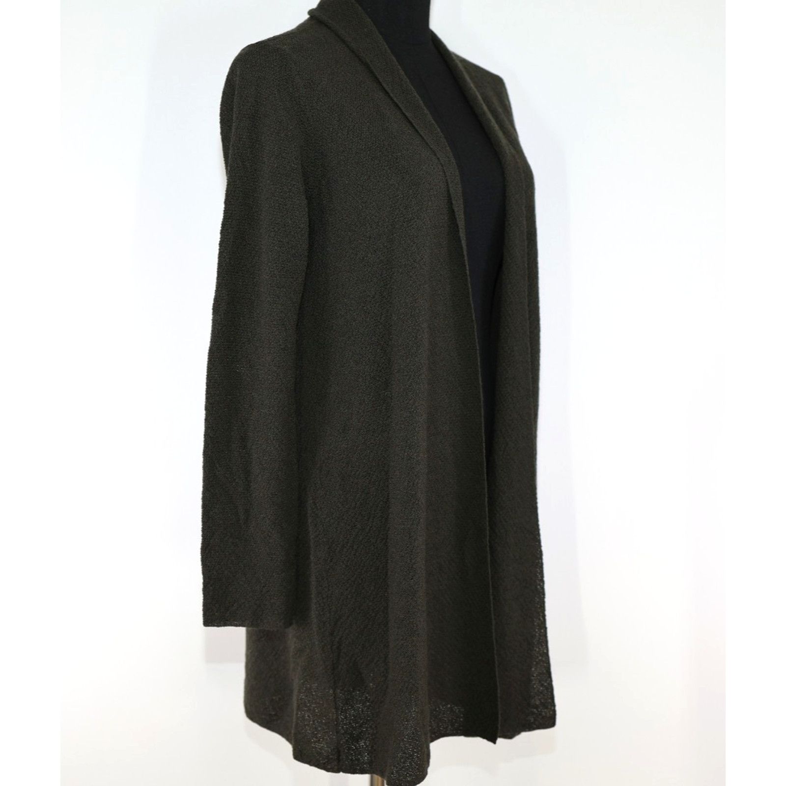 Eileen Fisher EILEEN FISHER Olive Green Wool Knit Long Cardigan Sweater XS Size XS / US 0-2 / IT 36-38 - 3 Thumbnail