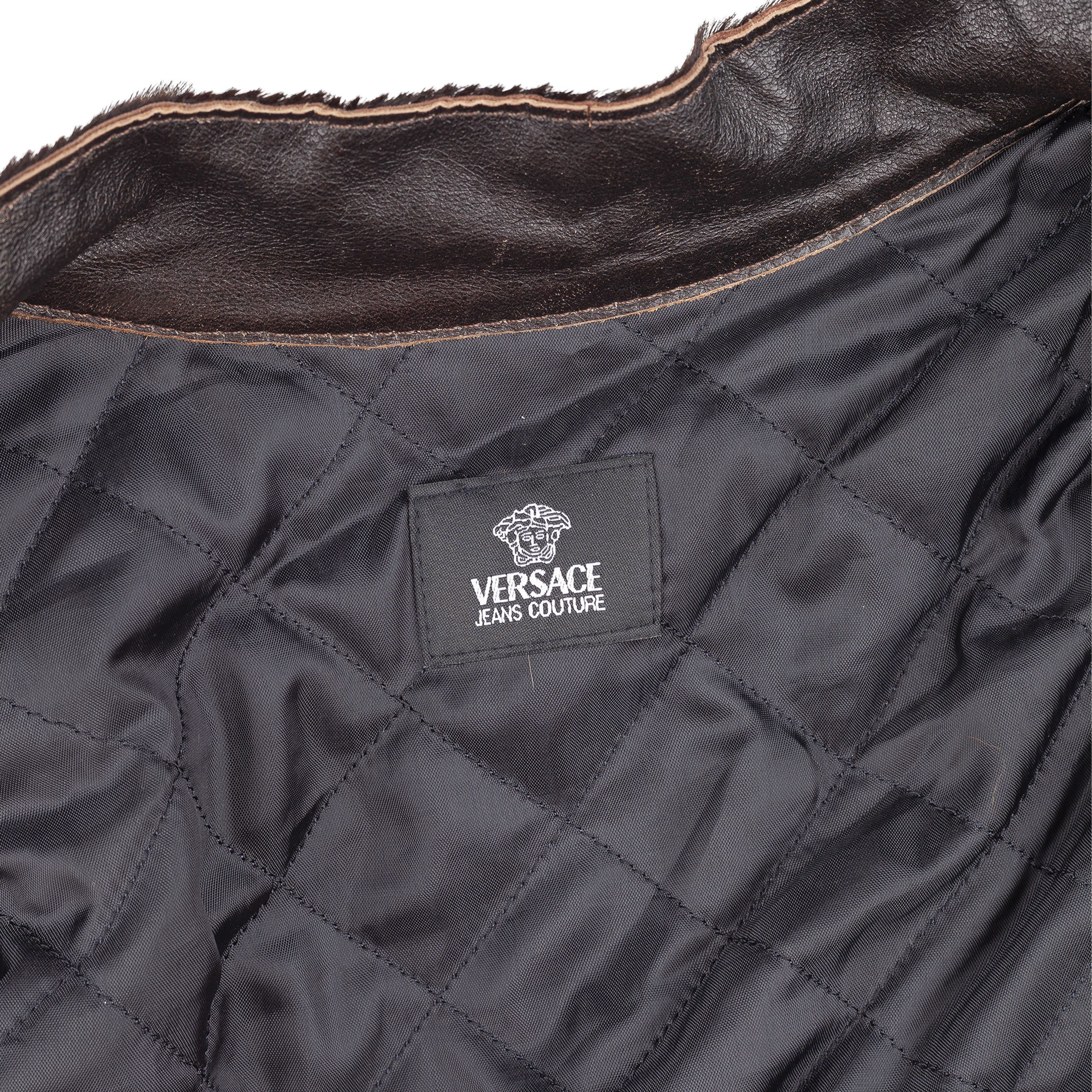 Versace Jeans Couture Versace Dark Brown Pony Hair Lace-Back Bomber Jacket Size S / US 4 / IT 40 - 5 Thumbnail