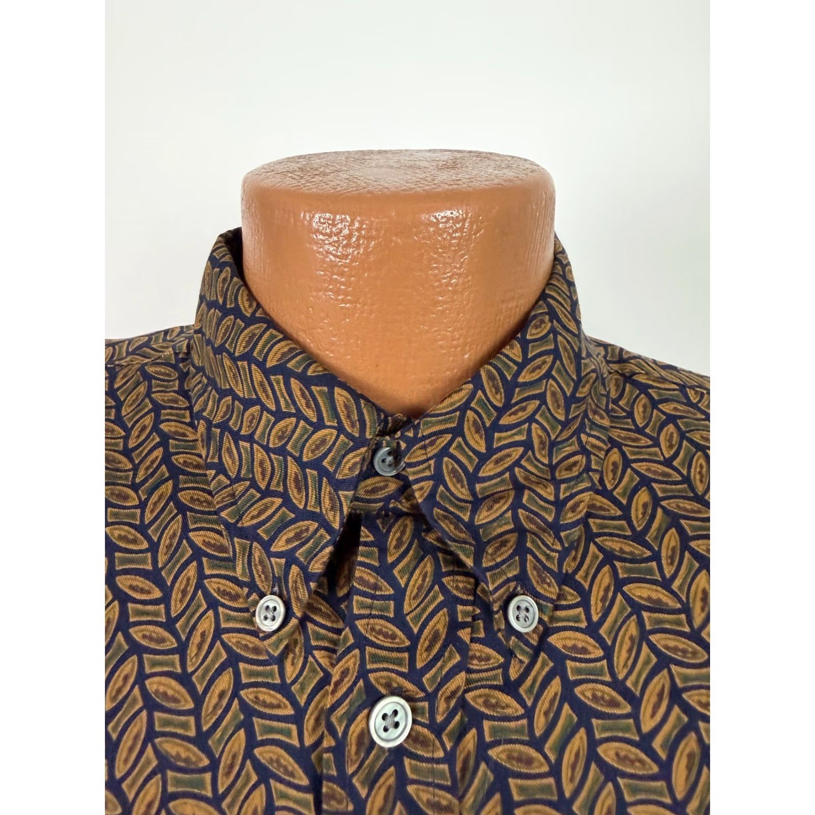 Vintage VINTAGE Time Pieces Shirt Men M Blue Geometric 90s Button-Up Cotton Size US M / EU 48-50 / 2 - 4 Thumbnail