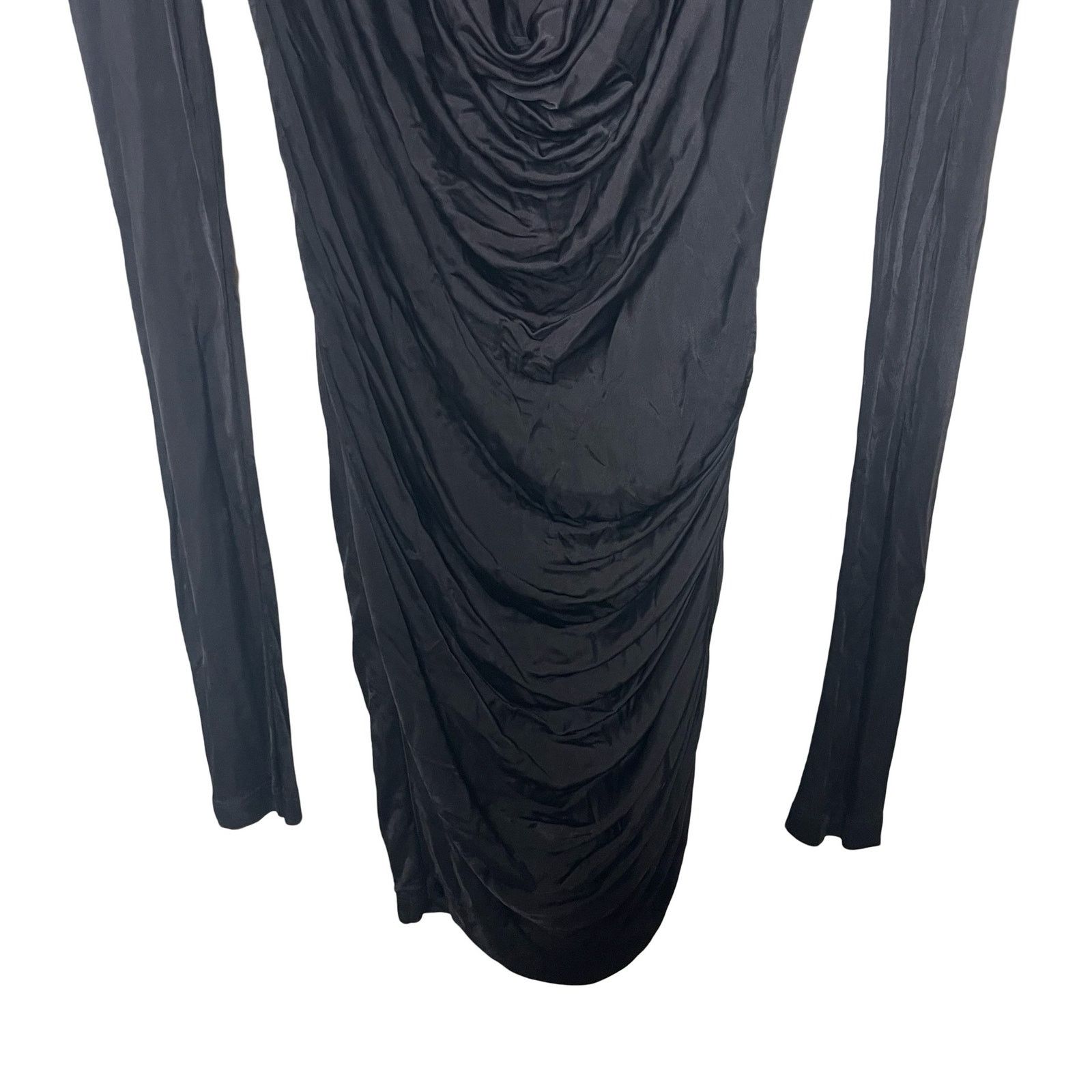 GAUGE81 GAUGE81 Utena Black draped stretch-jersey mini dress sz S Size S / US 4 / IT 40 - 5 Thumbnail