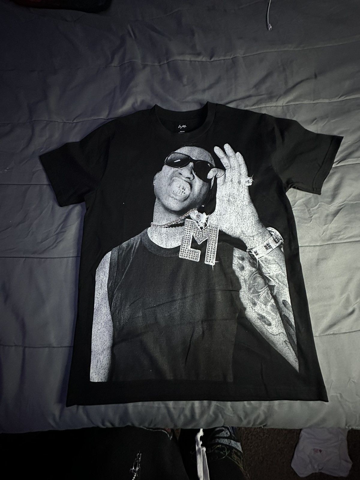 Shon Lemon Gucci Mane 1017 Crystal Rhinestone Tee