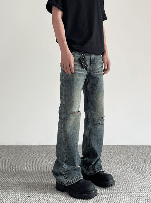 Japanese Brand × Vintage American high street retro distressed cleanfit ripped jeans Size US 32 / EU 48 - 1 Thumbnail