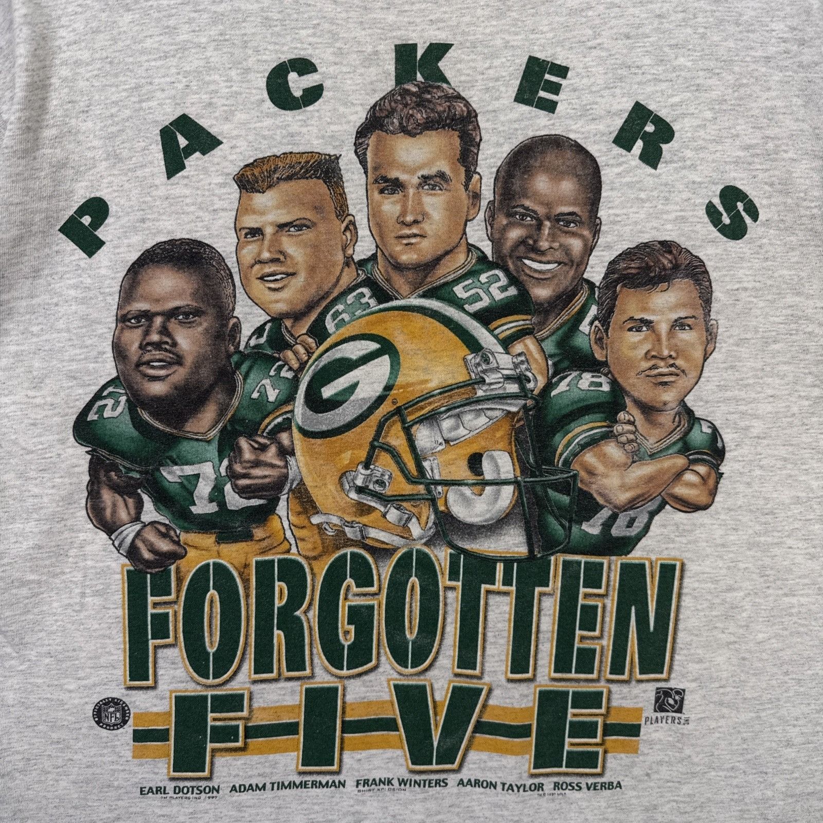 NFL Vintage Green Bay Packers Shirt Large Gray 90s Caricature Size US L / EU 52-54 / 3 - 2 Thumbnail
