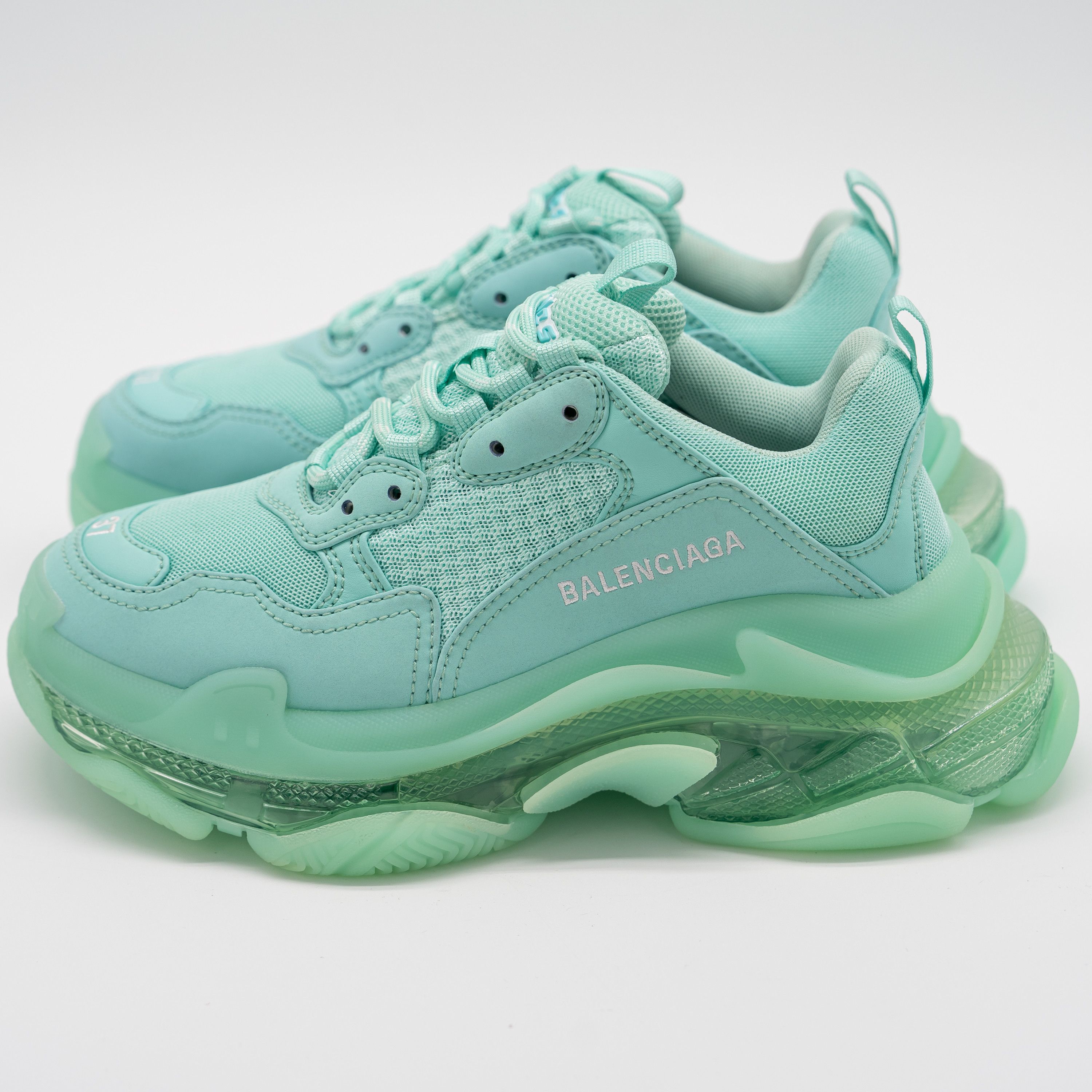 Balenciaga 37 EU / 7 US Balenciaga Triple S Sneakers Mint Green Size US 7 / IT 37 - 4 Thumbnail