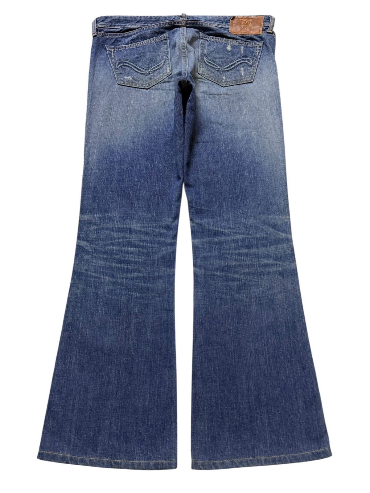 Edwin Vintage Y2K Edwin Mud Wash Faded Distressed Wide Leg Flare Size US 32 / EU 48 - 2 Thumbnail