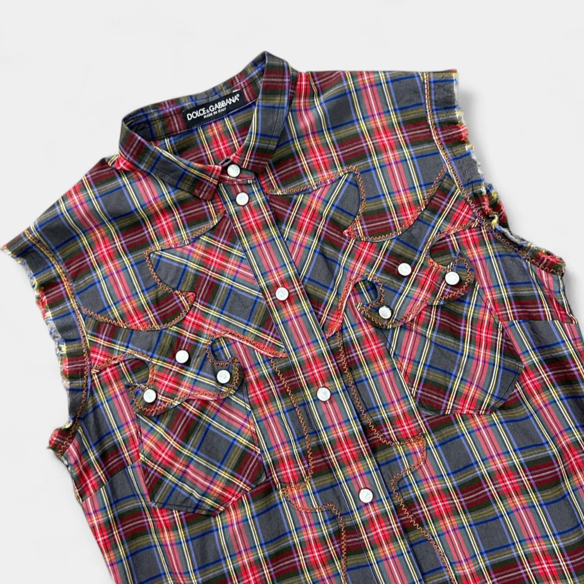 Dolce & Gabbana Dolce & Gabbana Western Style Tartan Pattern Shirt Size US S / EU 44-46 / 1 - 2 Thumbnail