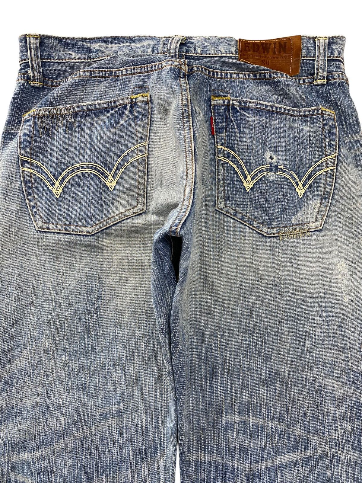 Edwin Edwin Distressed Whiskered Style Straight Leg Jeans Size US 34 / EU 50 - 4 Thumbnail