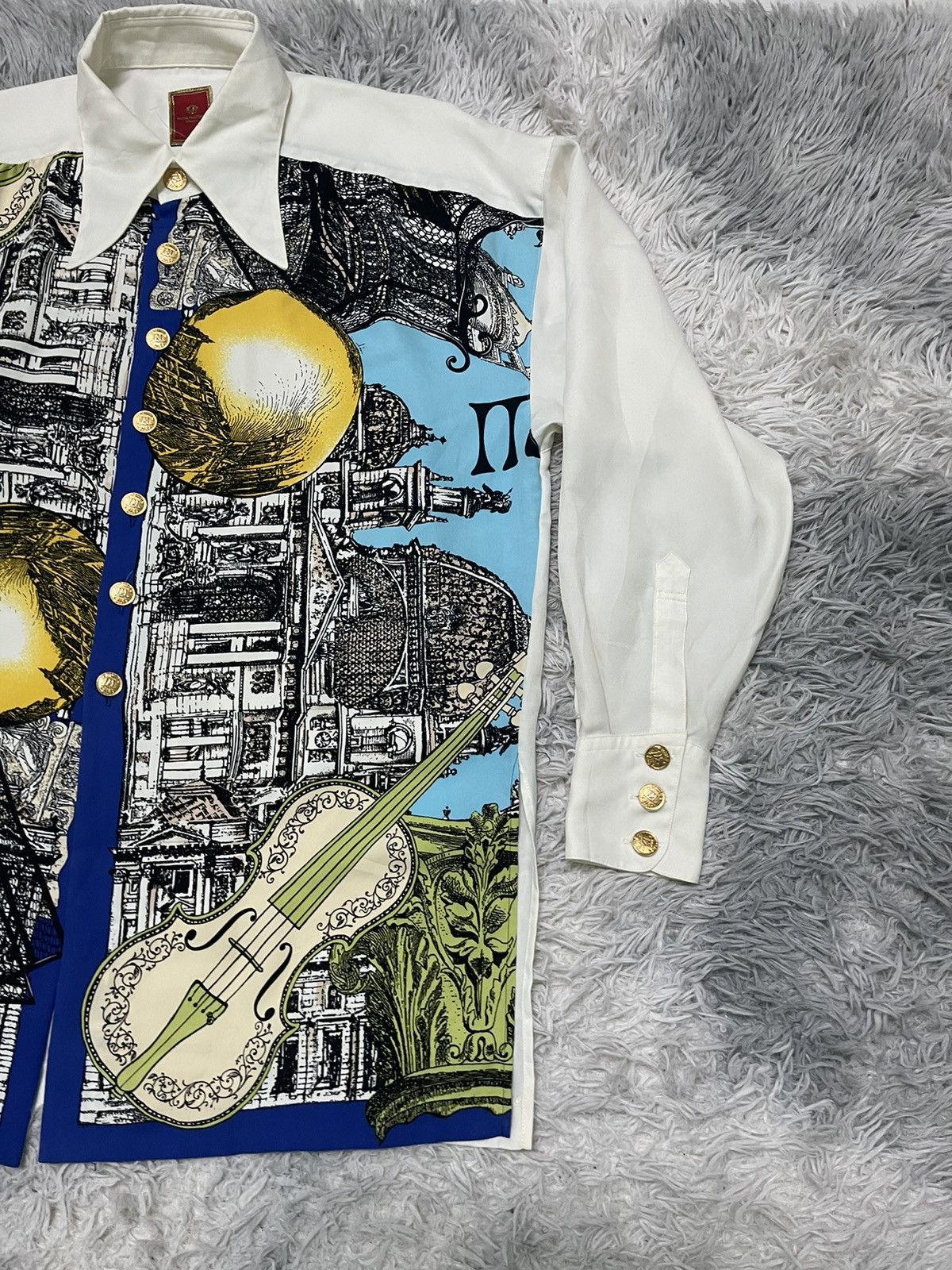 Designer RARE 90s LUNA MATTINO COLORFUL ART BUTTON UP SIZE M L XL Size US L / EU 52-54 / 3 - 5 Thumbnail