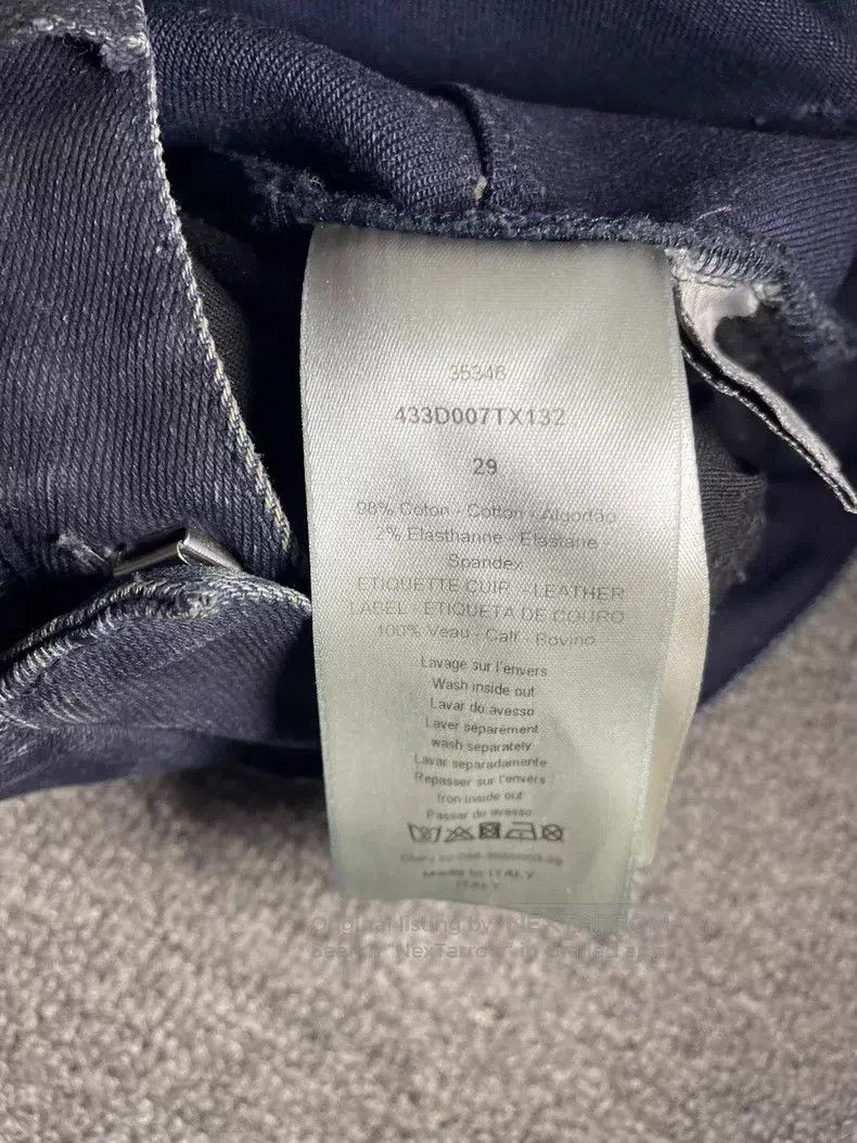 Dior Dior Paint Brushed Gold Dust Deep Blue Stretch Jeans Size US 29 - 5 Thumbnail