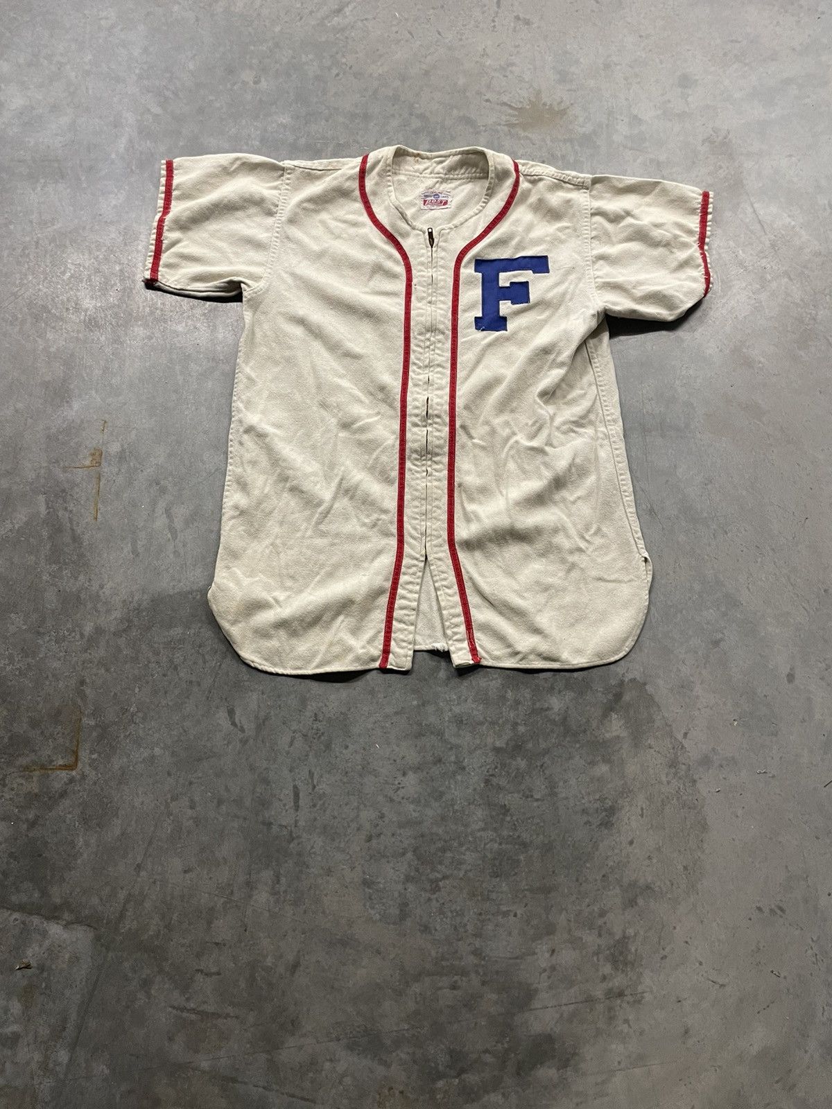 Vintage 40s “F” Flannel Baseball Jersey