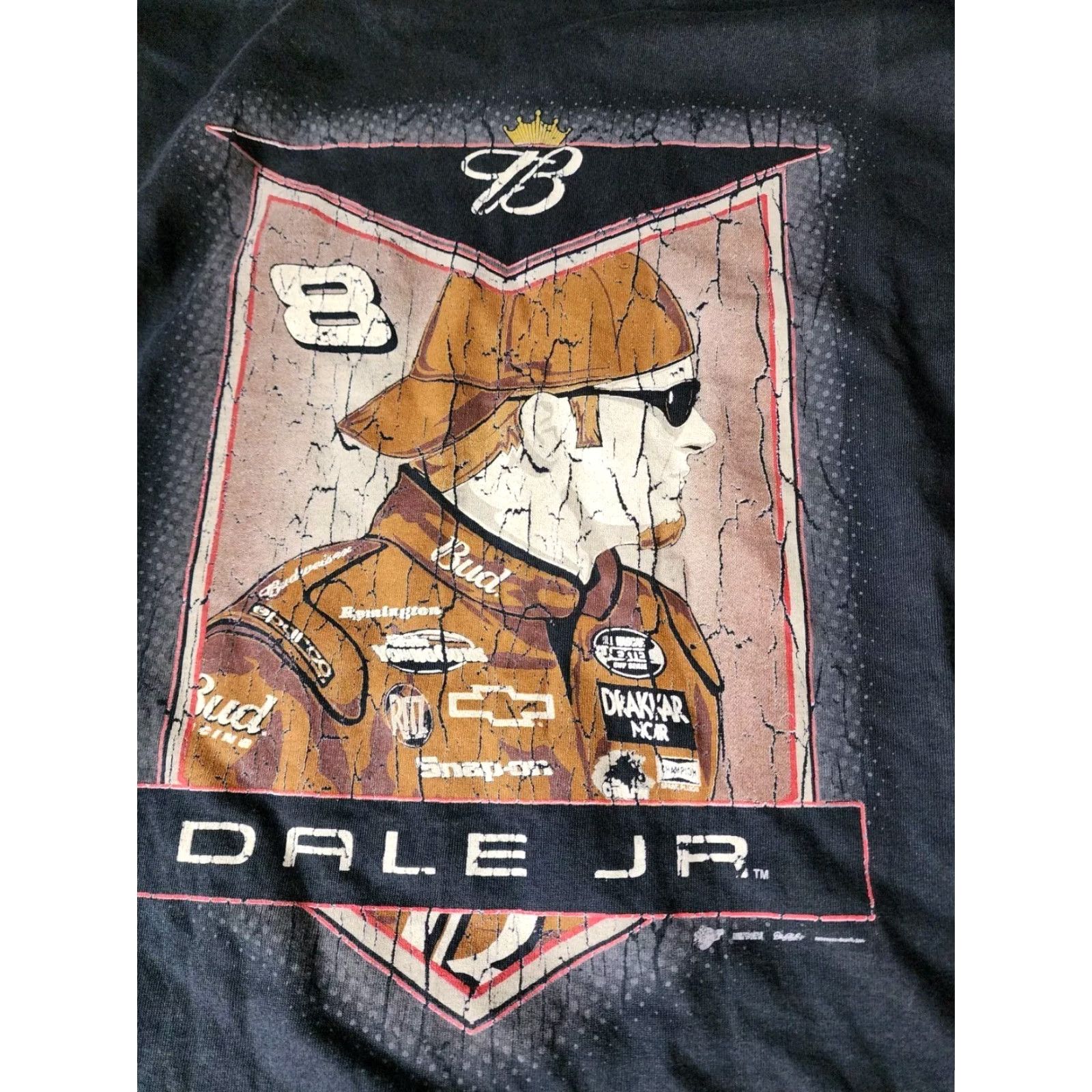 Vintage VINTAGE Men's XL Dale Earnhardt Jr Long Sleeve T-Shirt 90s Cotton Black Deadstock Fans Mens Size US XL / EU 56 / 4 - 2 Thumbnail