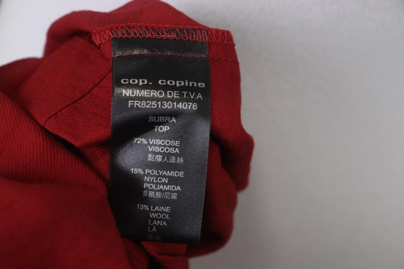 Designer Cop Copine Red Viscose Round Front Wrap Subra Top Size 42 Size M / US 6-8 / IT 42-44 - 12 Thumbnail