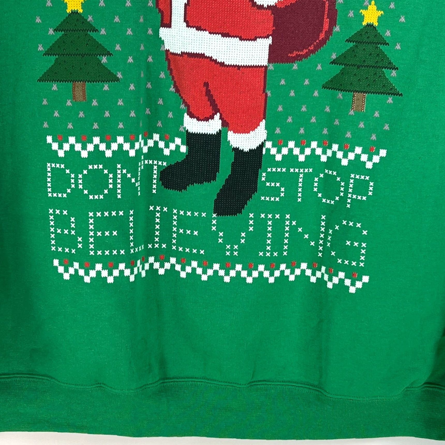 Jerzees VINTAGE Jerzees Sweatshirt Christmas Graphic Santa Green 2XL Adult Mens Pullover Crew Neck 80's"} Size US XXL / EU 58 / 5 - 4 Thumbnail