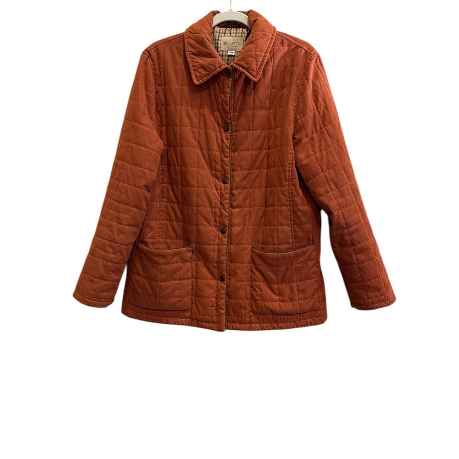 Beretta Beretta Women's Vintage Quilted Chore Coat Burnt Orange Sz L Size L / US 10 / IT 46 - 1 Thumbnail
