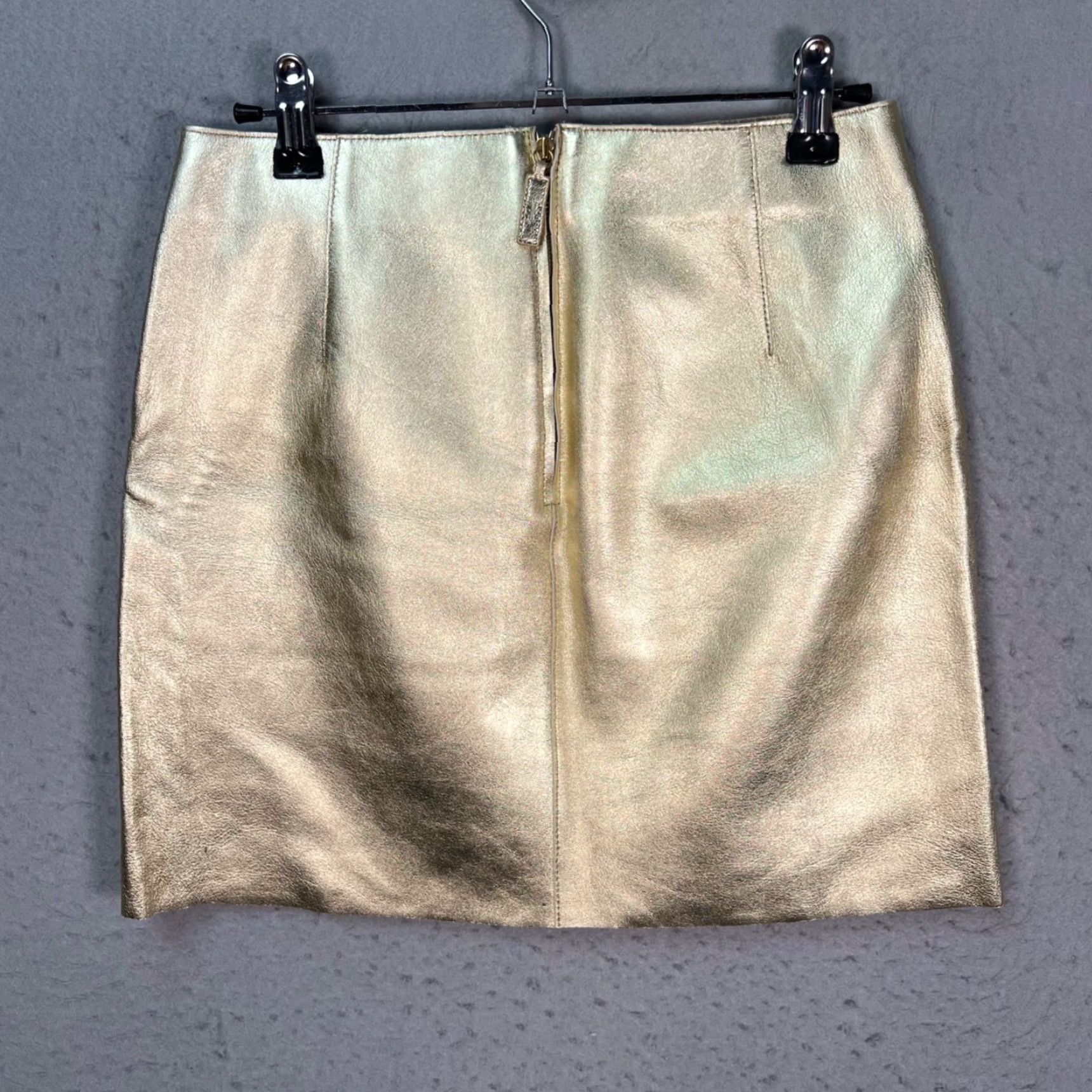 Longchamp VINTAGE Longchamp Skirt Adult Womens 36 Mini Leather Gold Short Lamb Leather Italy Womens Size 25" / US 0 / IT 36 - 2 Thumbnail