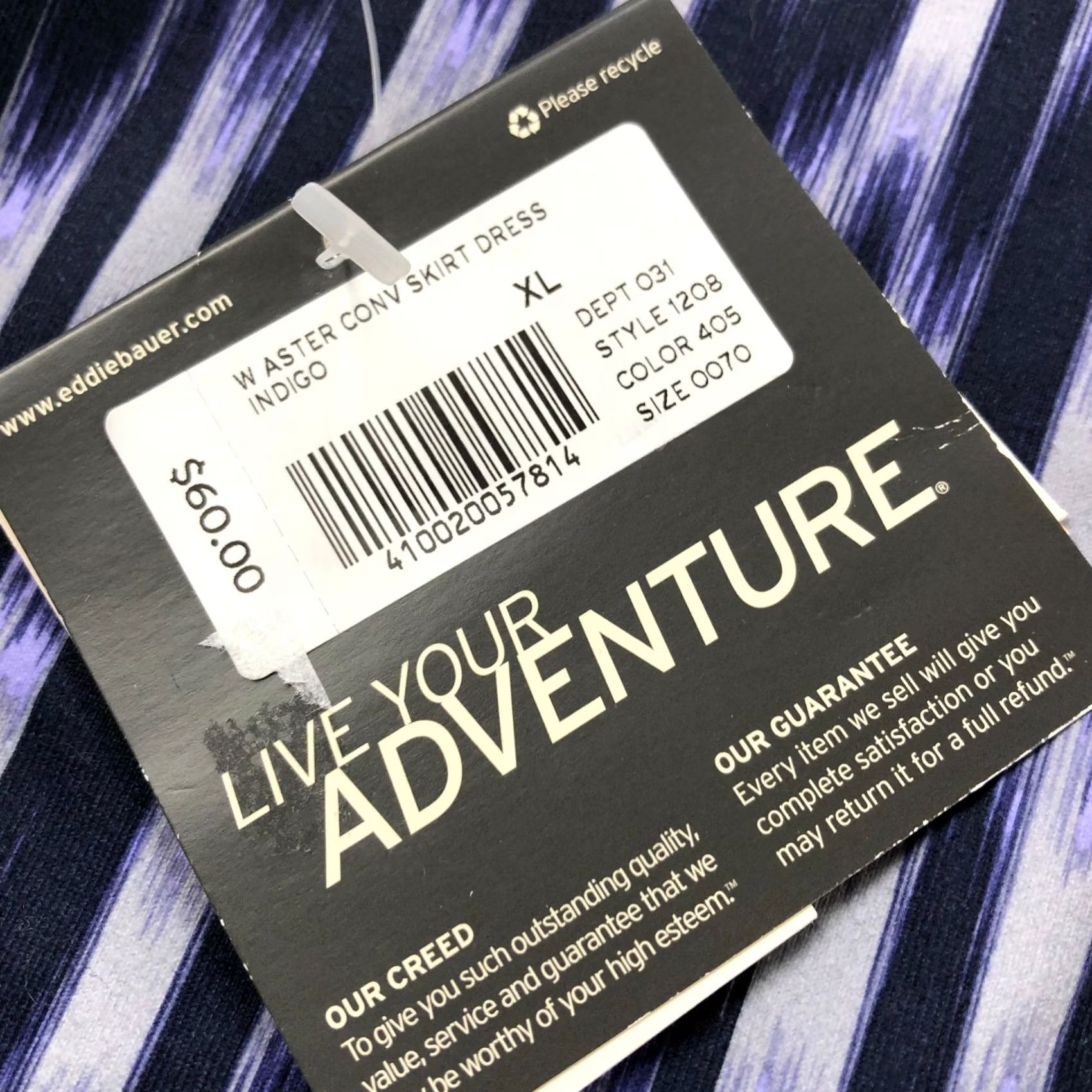 Eddie Bauer Eddie Bauer Travex Aster Convertible Skirt Dress XL Blue Purple Geometric Knit Pattern, Knee Length, Pullover, Regular, Women Size 40" / US 18 - 7 Thumbnail