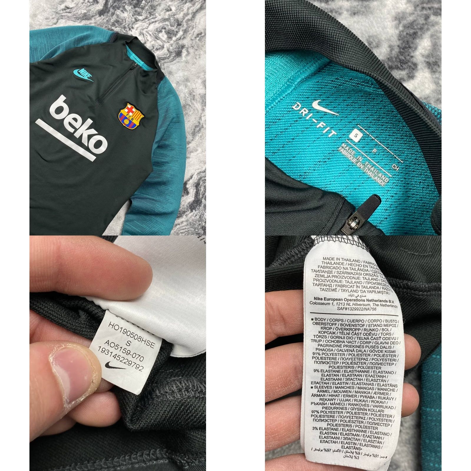 Nike Nike Tracksuit Shirt? 1/4 Zip? Retro? No—Keep to original words: Nike Barcelona 1/4 Zip Tracksuit 2019 2020 Drill Top And Pants Men Size S Black Size 36R - 8 Thumbnail