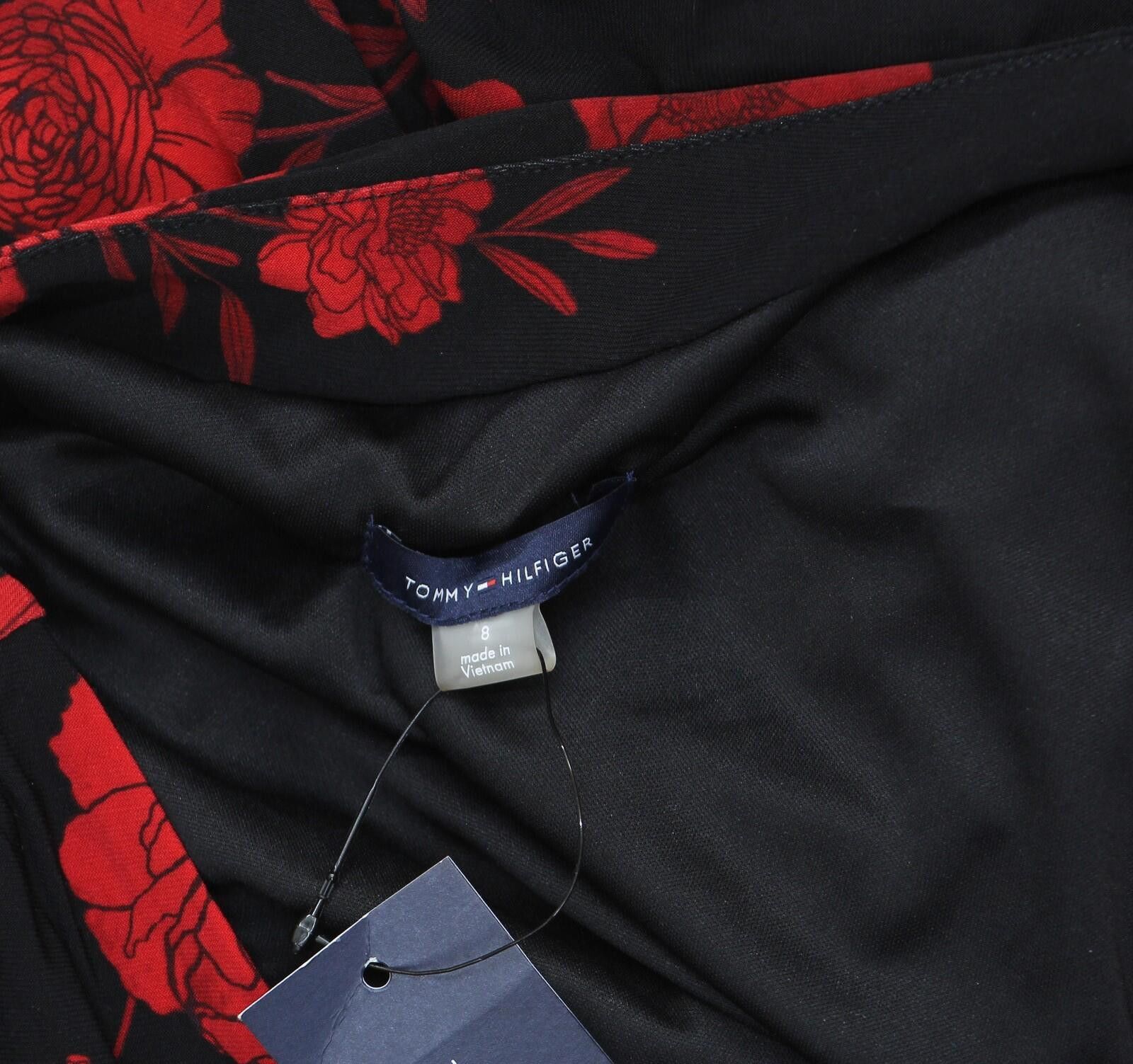 Tommy Hilfiger Nwt Tommy Hilfiger Smocked Midi Dress Black / Scarlet 8 Size M / US 6-8 / IT 42-44 - 5 Thumbnail