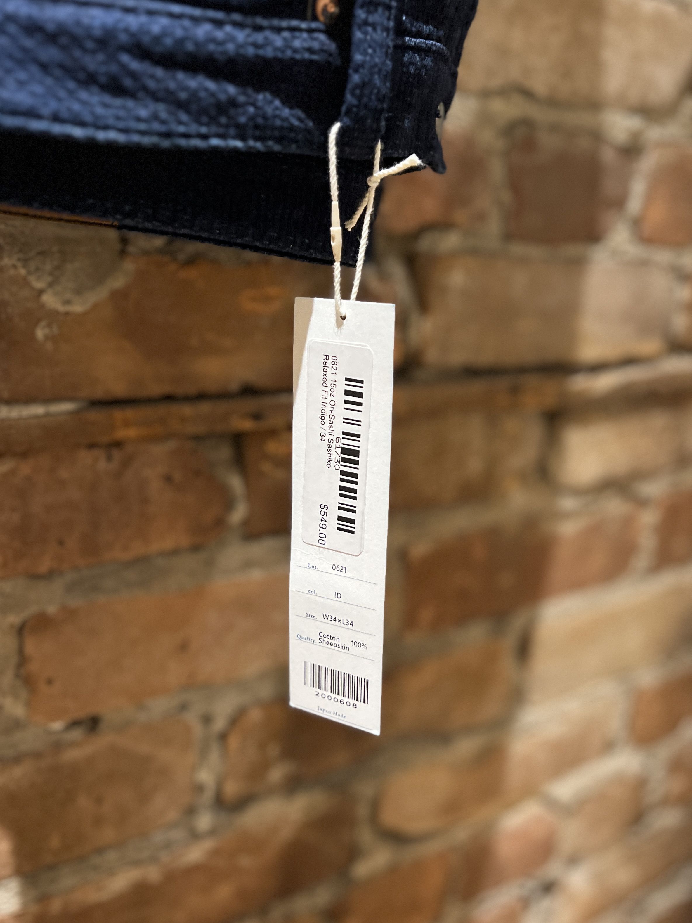 Other Omoto Denim0621 15oz Ori-Sashi Sashiko Relaxed Fit Indigo Size US 34 / EU 50 - 8 Thumbnail
