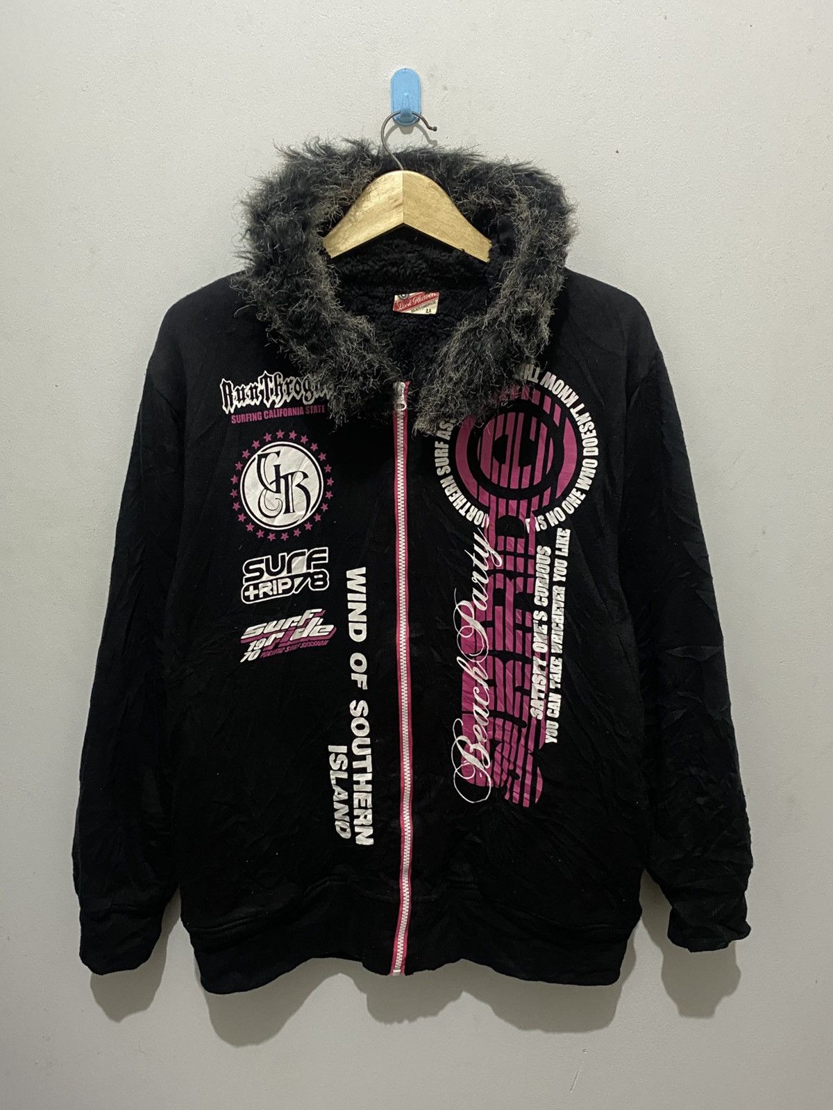Japanese Brand Lock Heaven Fur Zip up Hoodie ifsixwasnine lgb Style Size US L / EU 52-54 / 3 - 1 Thumbnail