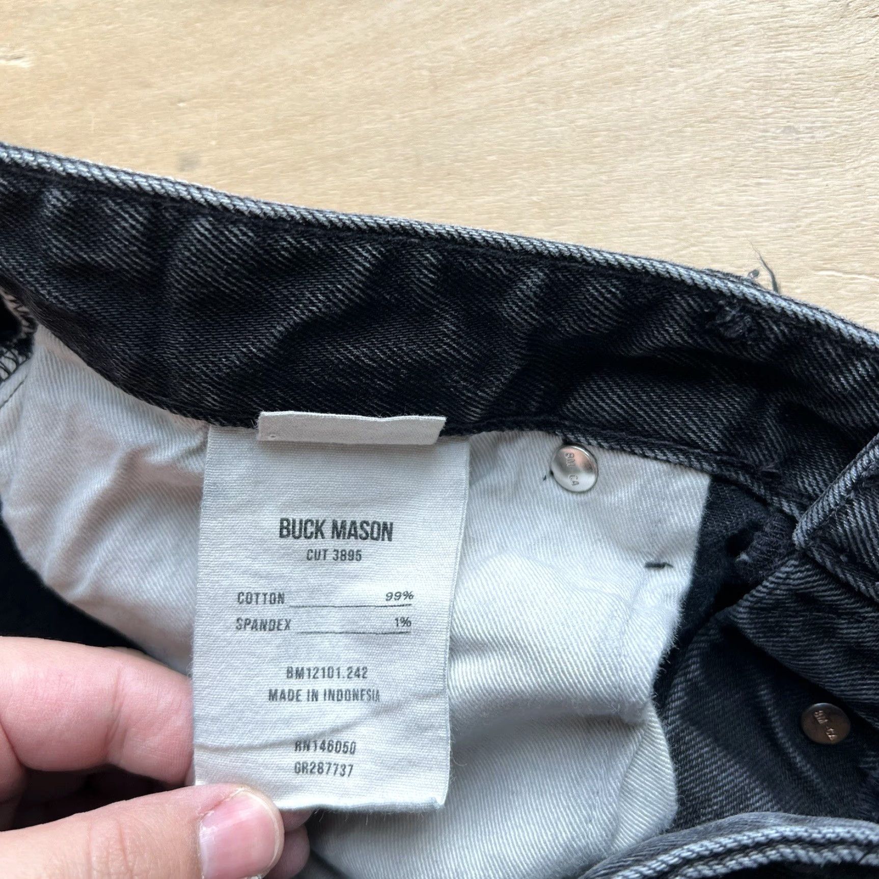 Buck Mason Buck Mason Maverick Slim Jeans 31x32 Black Minimalist Denim 5-Pocket Buck Mason Mens Jeans Retro Western USA 90s Size US 31 - 5 Thumbnail