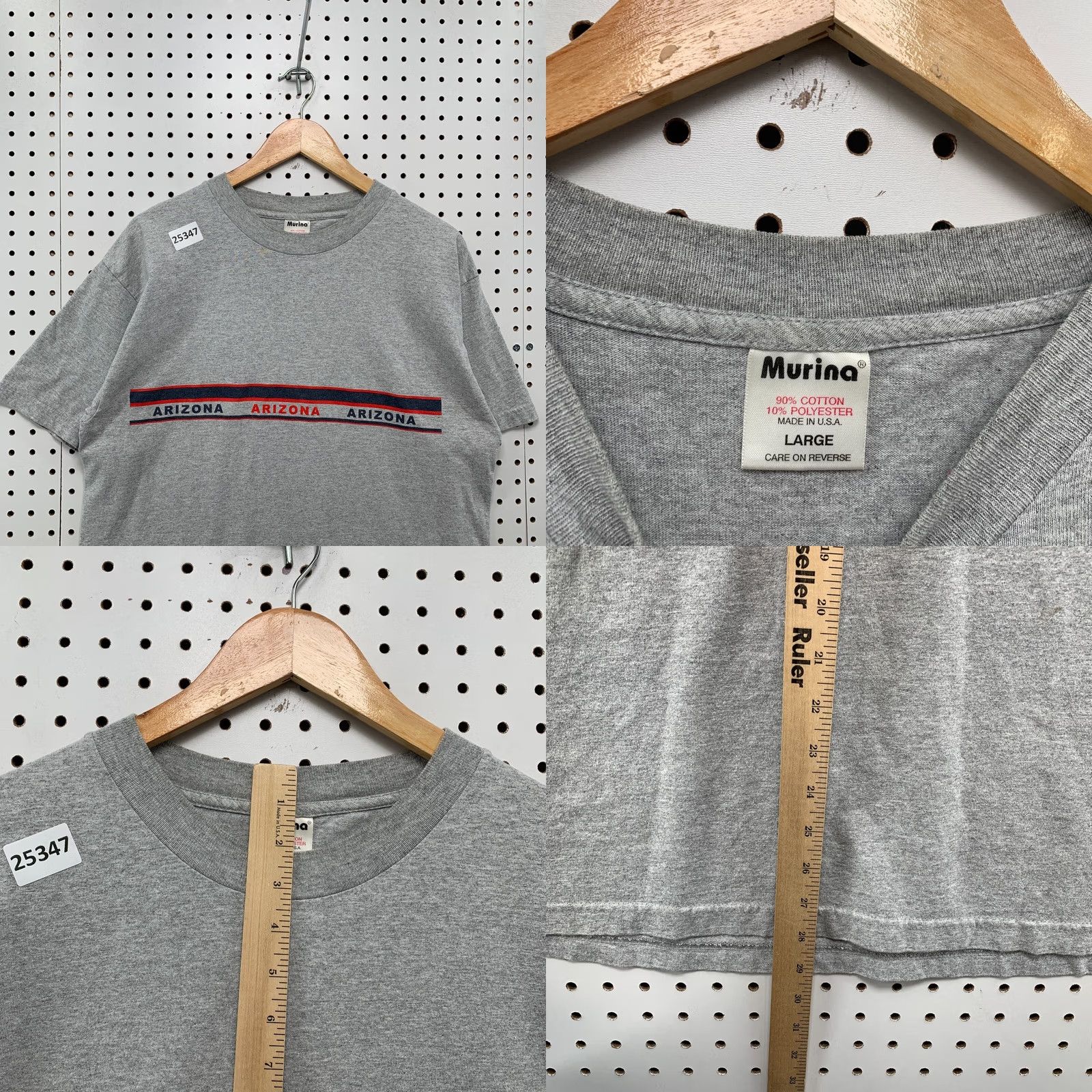 Vintage VINTAGE Arizona Shirt Gray Single Stitch MURINA Adult Large 21x29 90s Shirt Mens Size US L / EU 52-54 / 3 - 8 Thumbnail