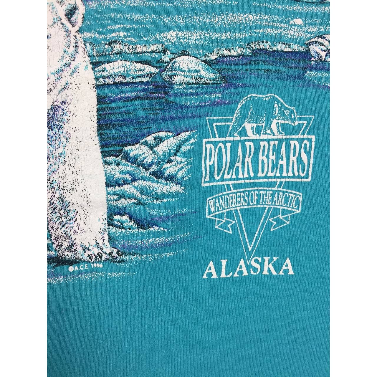 Vintage Vtg 90s Polar Bears Wanderers Of The Arctic Alaska Tee Size US L / EU 52-54 / 3 - 4 Thumbnail