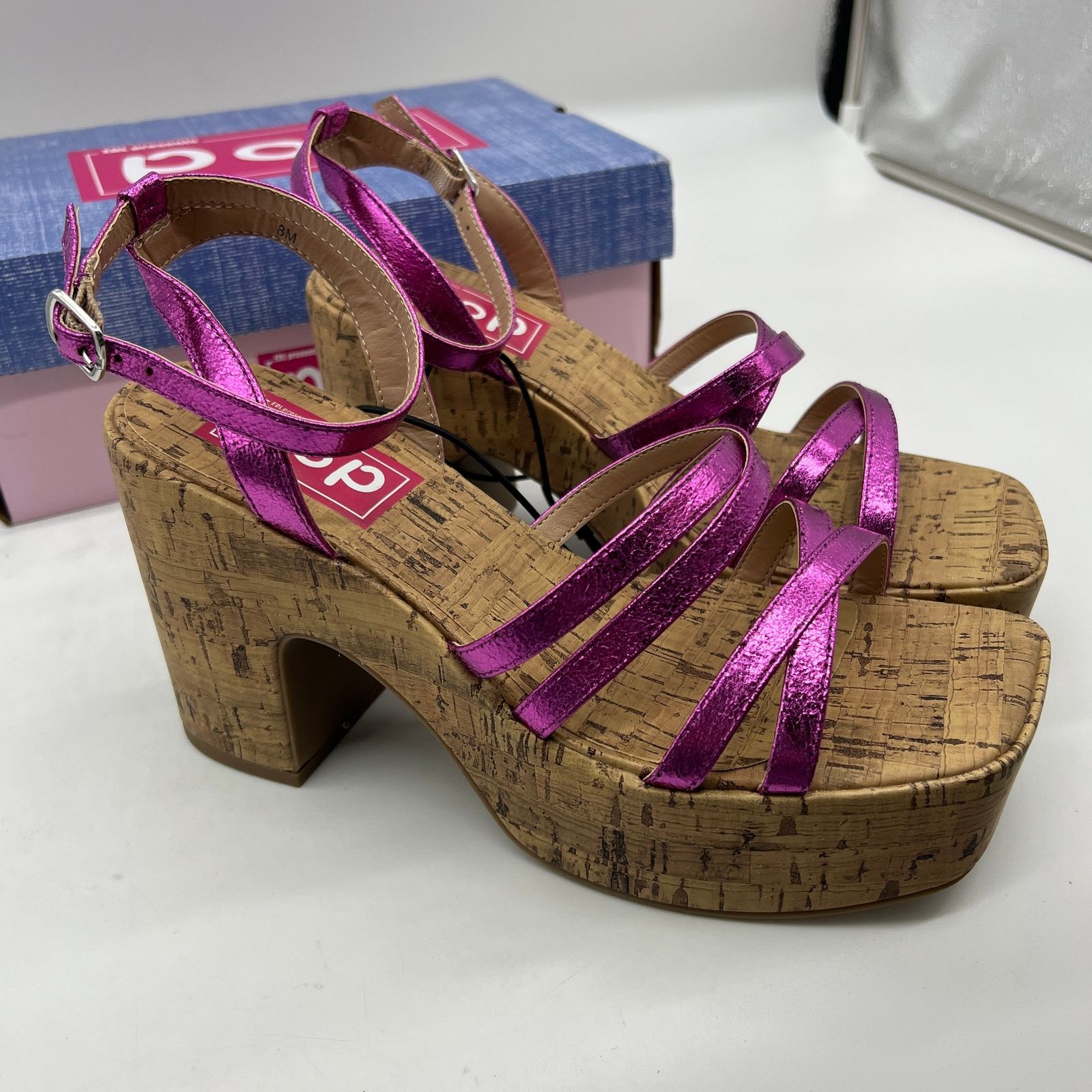Other Pop Womens Kallie Heeled Sandals Pink Fuschia Multicolor Size US 8 / IT 38 - 4 Thumbnail