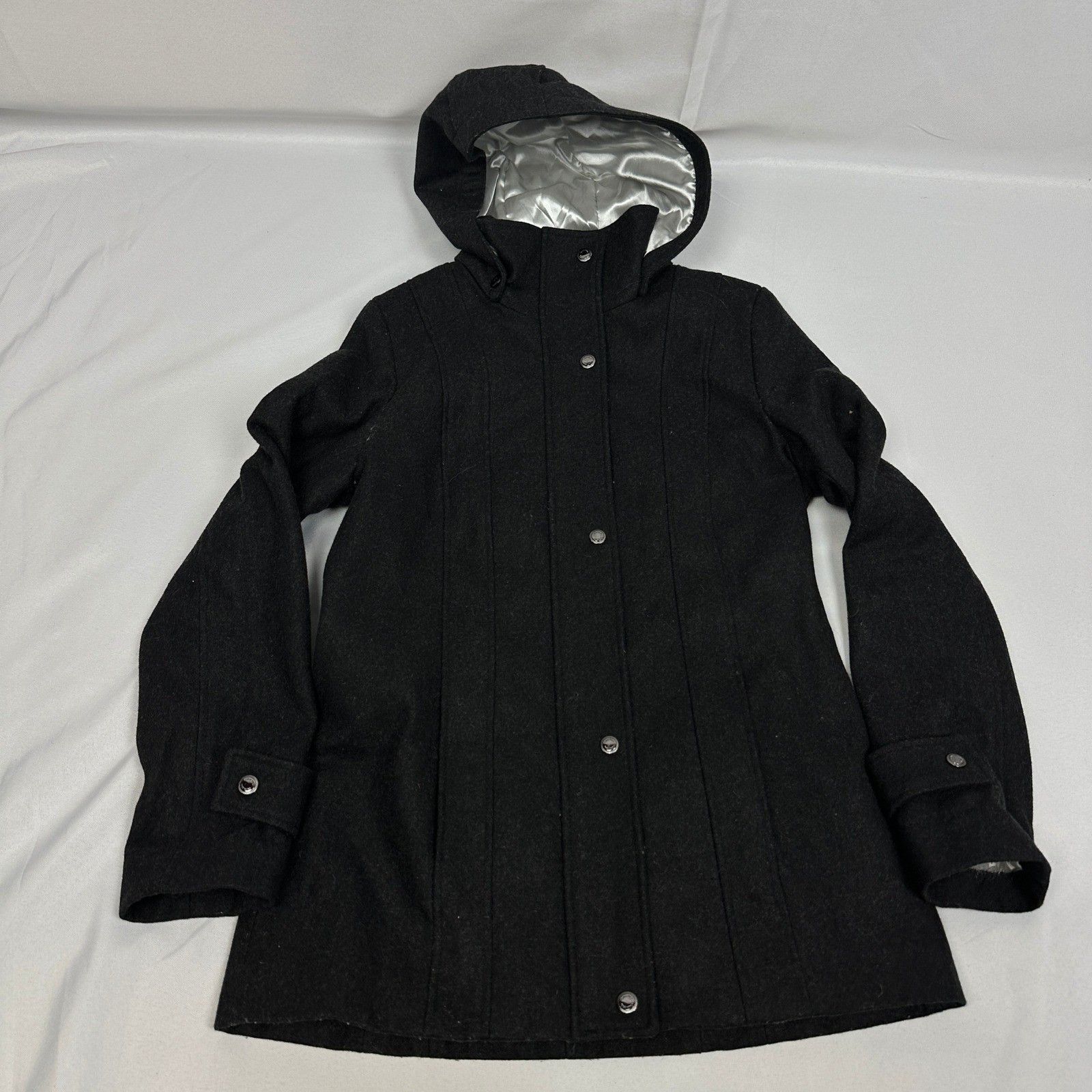 Calvin Klein Calvin Klein Women's Wool Blend Hooded Coat Black Size S Size S / US 4 / IT 40 - 1 Thumbnail