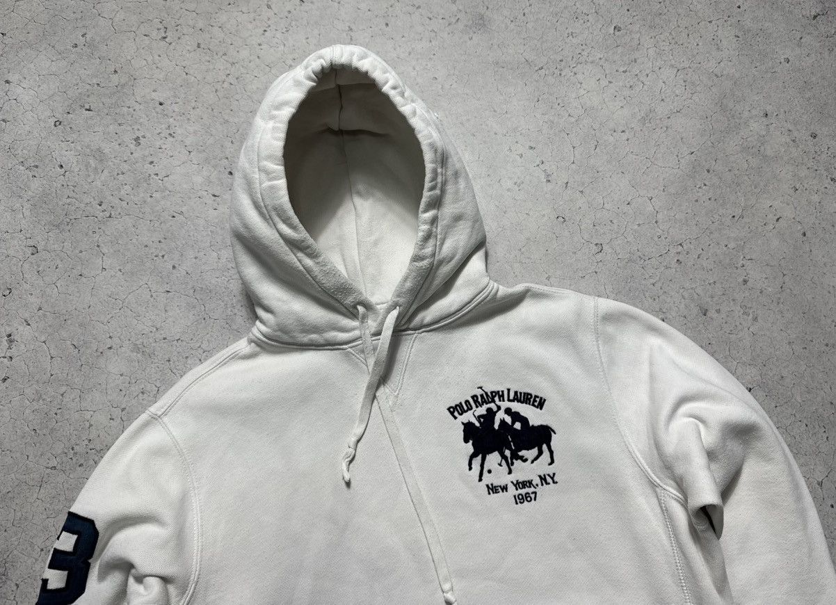 Polo Ralph Lauren Polo Ralph Lauren Big Pony #3 White Vintage Hoodie Size US M / EU 48-50 / 2 - 5 Thumbnail