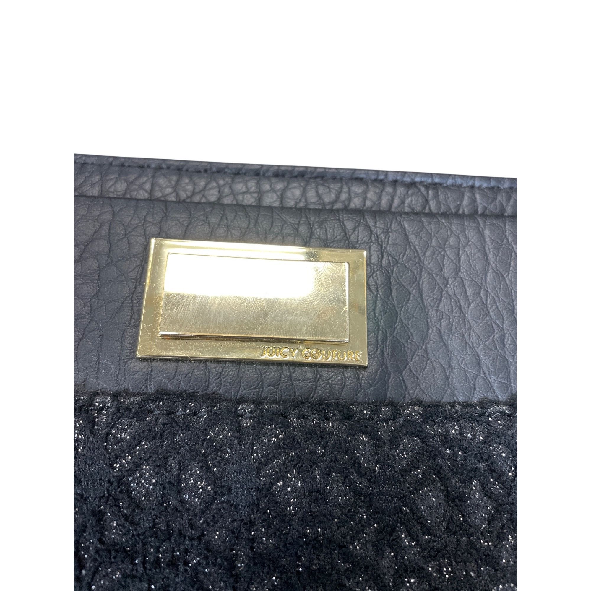 Juicy Couture Juicy Couture Wms Black Gold Pebbled faux leather Shoulder H Size ONE SIZE - 7 Thumbnail