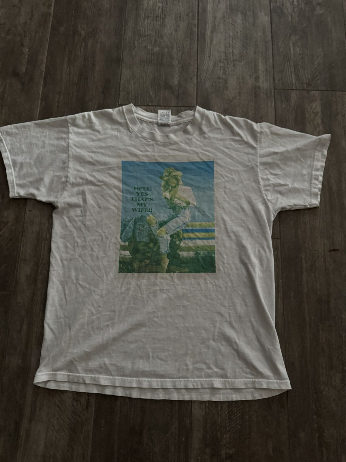 Fruit Of The Loom × Vintage Vintage funny “Hell Yes That’s my Wife” shirt Size US L / EU 52-54 / 3 - 1 Thumbnail