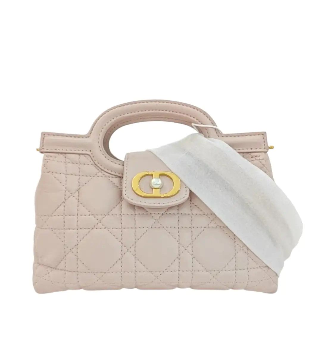 Dior DIOR Jolie Top Handle mini pink sheepskin rattan plaid quilted shoulder bag hand Size ONE SIZE - 1 Thumbnail