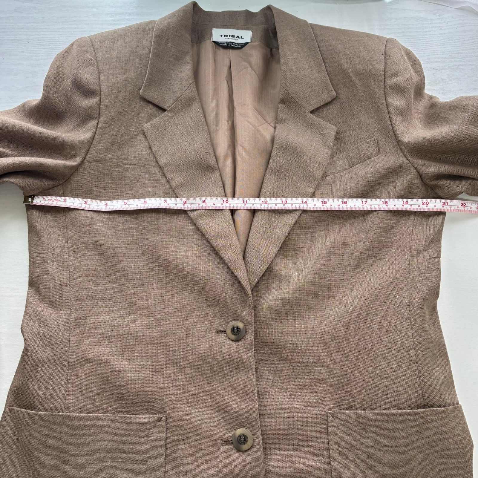 Other Vintage Tribal Sportswear Brown Linen Blazer Jacket Size 12 Size XL / US 12-14 / IT 48-50 - 4 Thumbnail