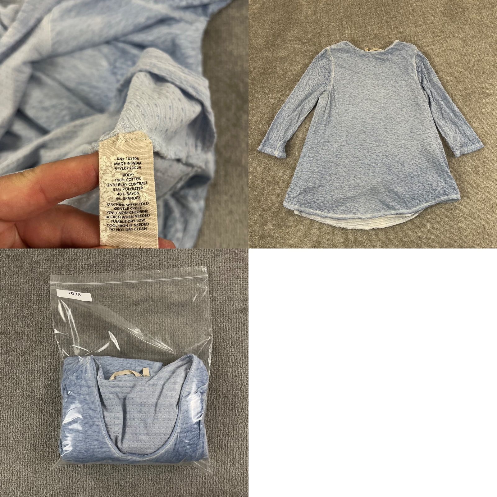 Soft Surroundings Soft Surroundings Shirt Womens Medium Blue Remi Slub Jersey Tunic Top Layered Studio Style Size M / US 6-8 / IT 42-44 - 8 Thumbnail
