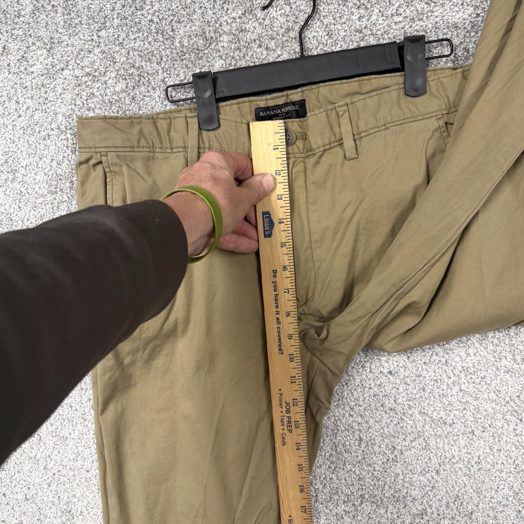 Banana Republic Banana Republic Lived-In Chino Pants Mens 33x32 Brown Skinny Fit Khaki Preppy Size US 33 - 5 Thumbnail