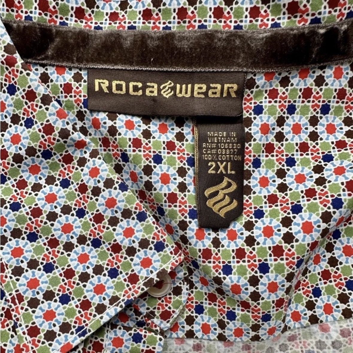 Rocawear VINTAGE Y2K ROCAWEAR DRESS SHIRT GEOMETRIC PATTERN JAY-Z 2XL Size US XXL / EU 58 / 5 - 7 Thumbnail